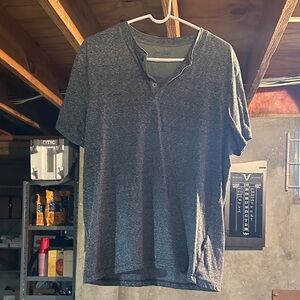 Men's Charcoal Short Sleeve Henley Tee